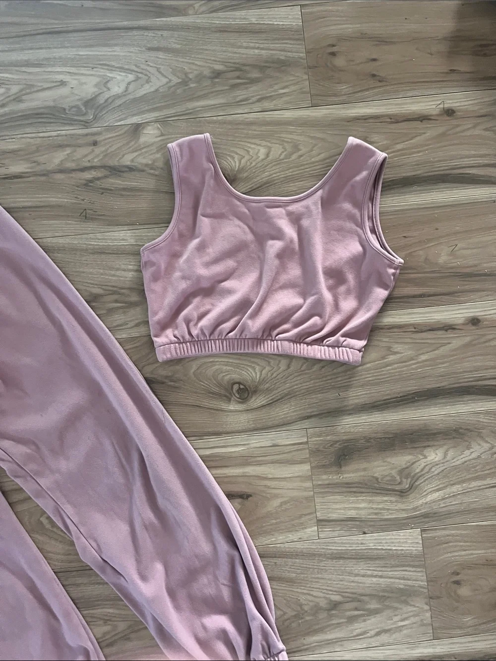 Women's Dusty Rose Lounge Joggers & Crop Tank Set